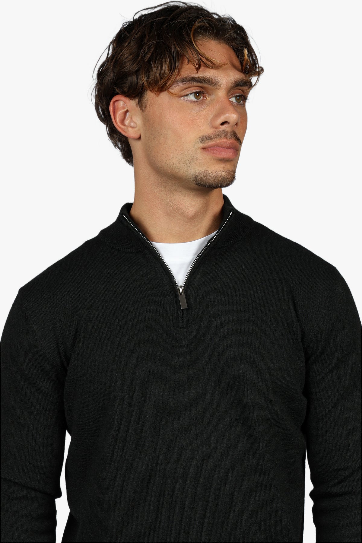 CLASSIC HALF ZIP KNIT - BLACK