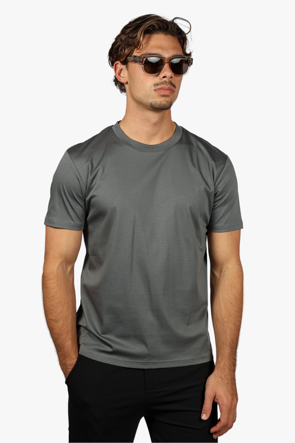 SLIM PREMIUM COTTON TEE - GREY