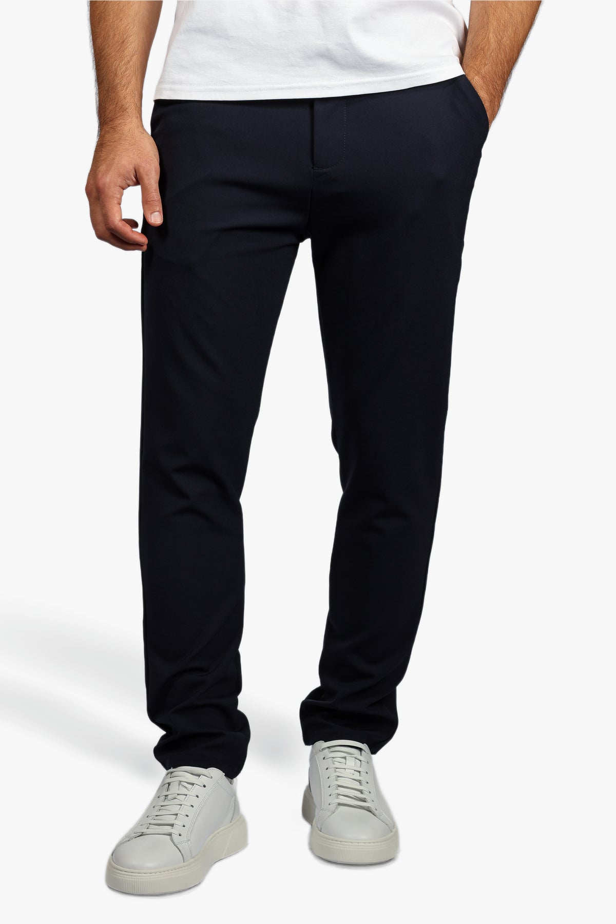 TAILORED STRETCH TROUSERS - NAVY