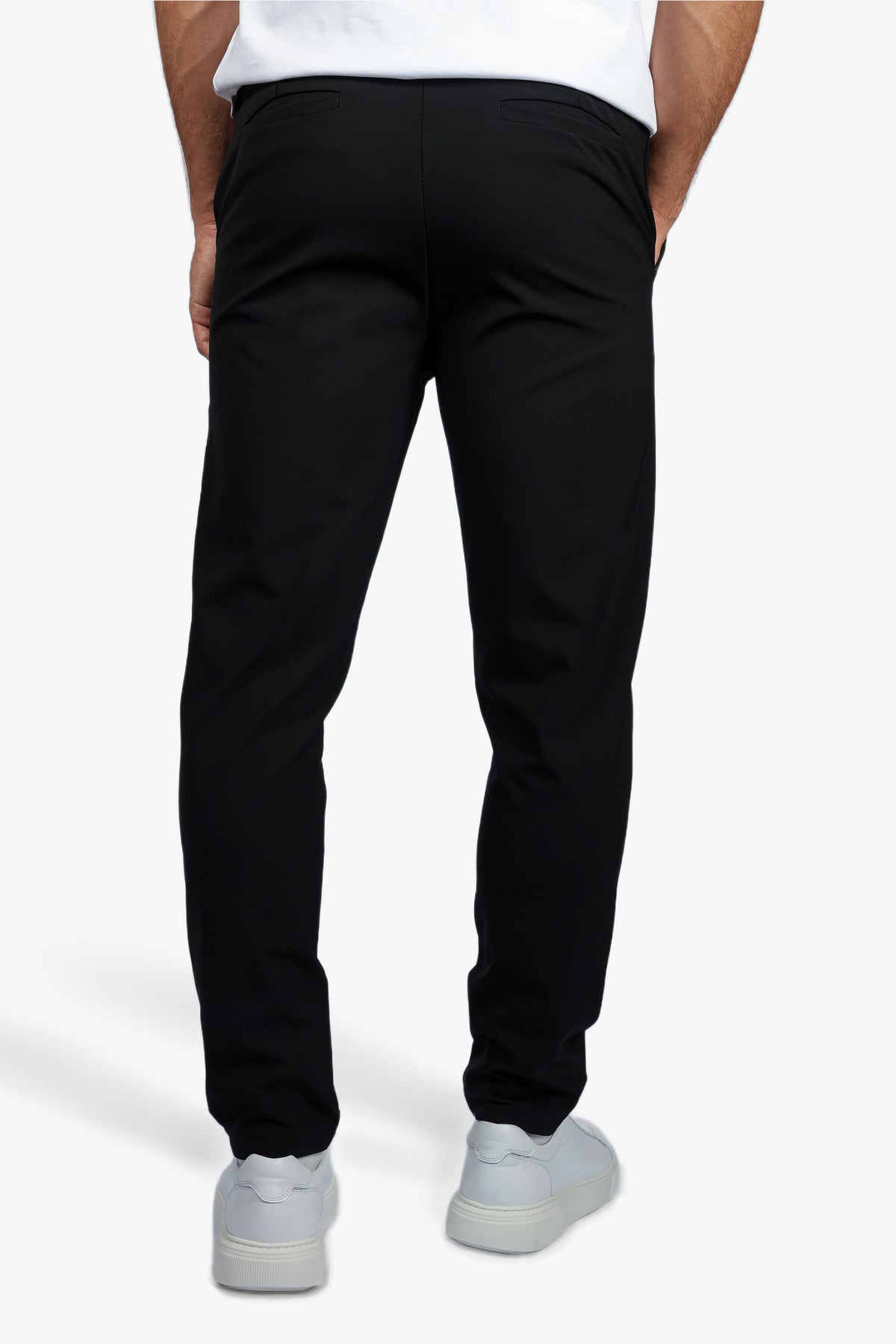TAILORED STRETCH TROUSERS - BLACK