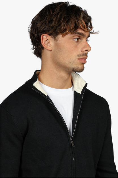 CLASSIC FULL ZIP KNIT - BLACK