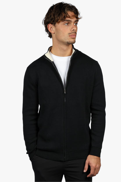 CLASSIC FULL ZIP KNIT - BLACK