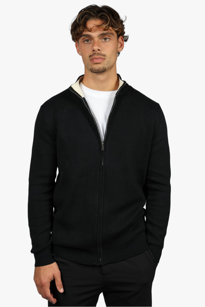 CLASSIC FULL ZIP KNIT - BLACK