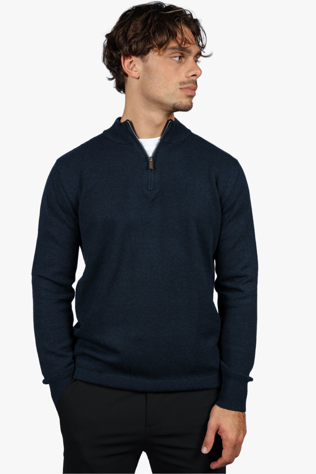 CLASSIC HALF ZIP KNIT - NAVY