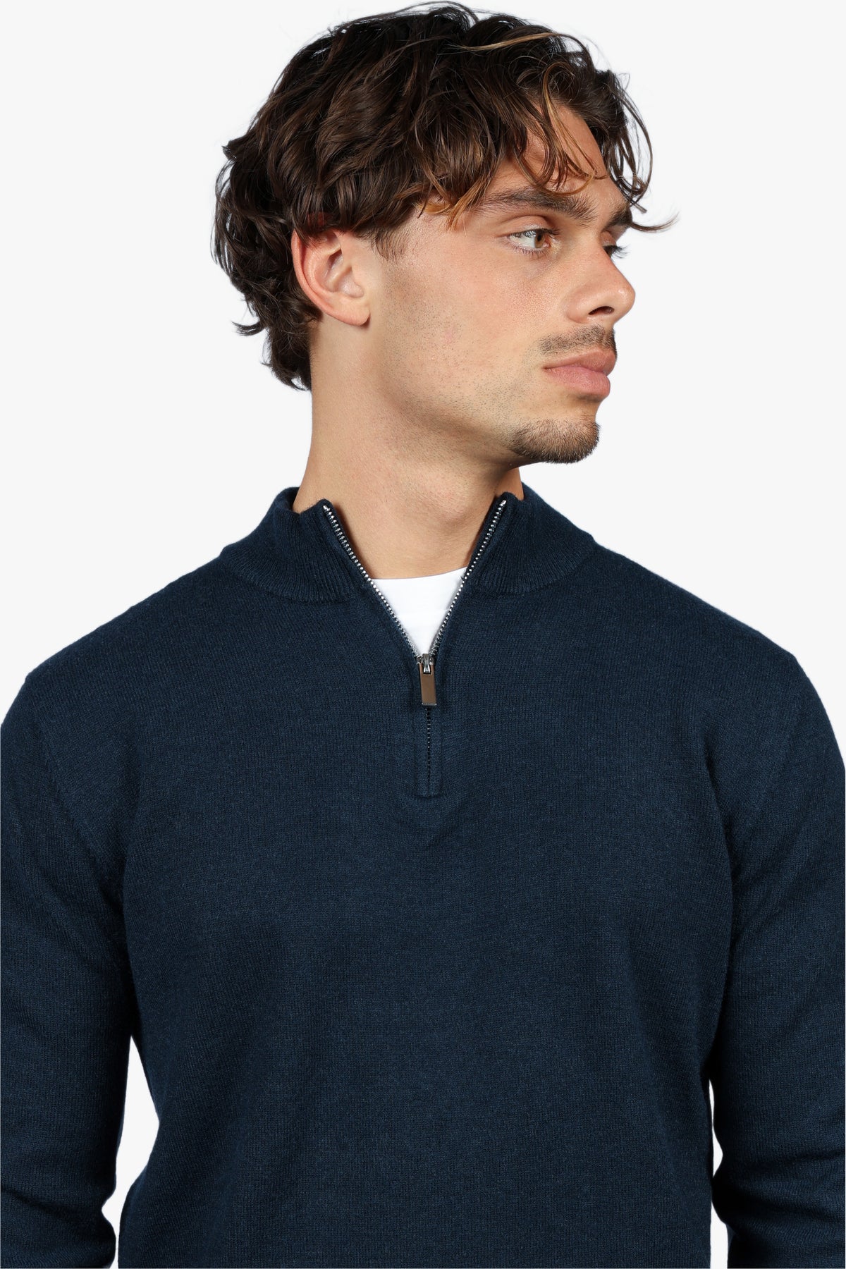 CLASSIC HALF ZIP KNIT - NAVY
