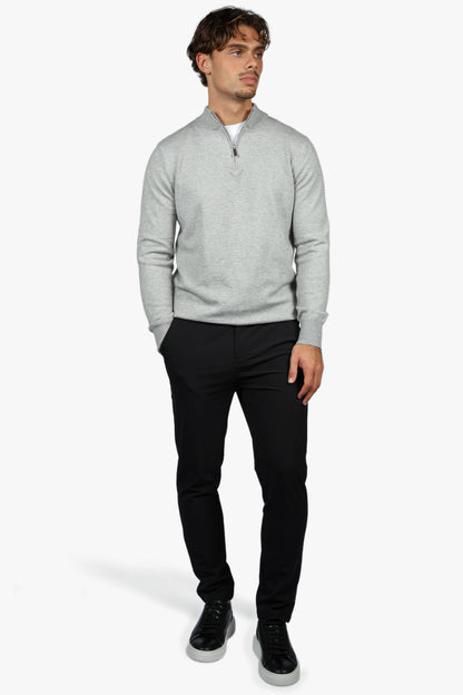 CLASSIC HALF ZIP KNIT - GREY