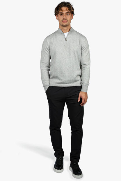 CLASSIC HALF ZIP KNIT - GREY
