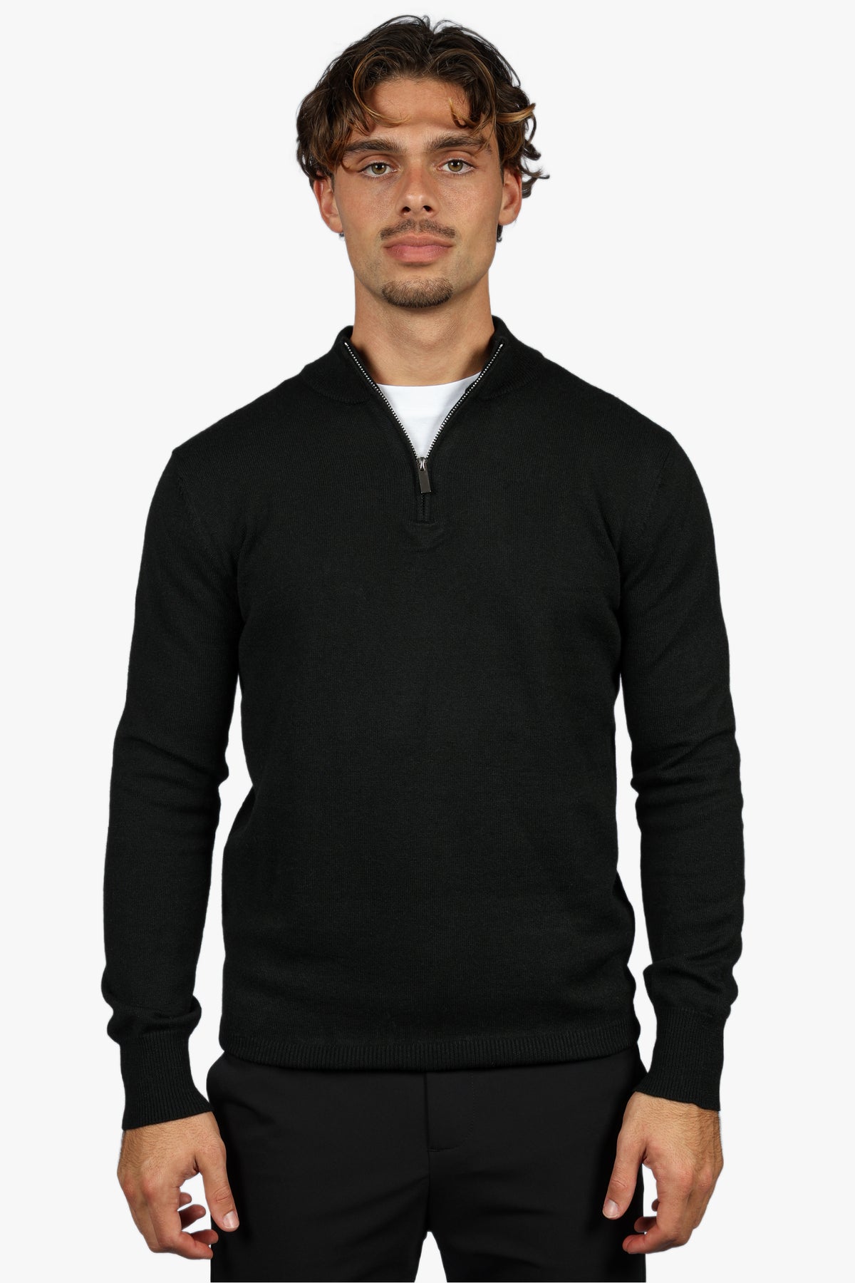 CLASSIC HALF ZIP KNIT - BLACK