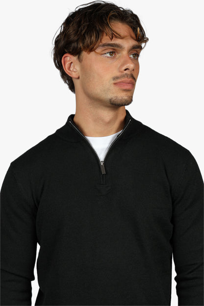 CLASSIC HALF ZIP KNIT - BLACK