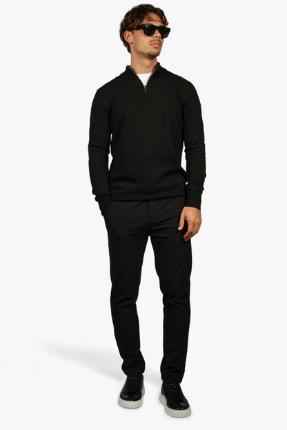 CLASSIC HALF ZIP KNIT - BLACK