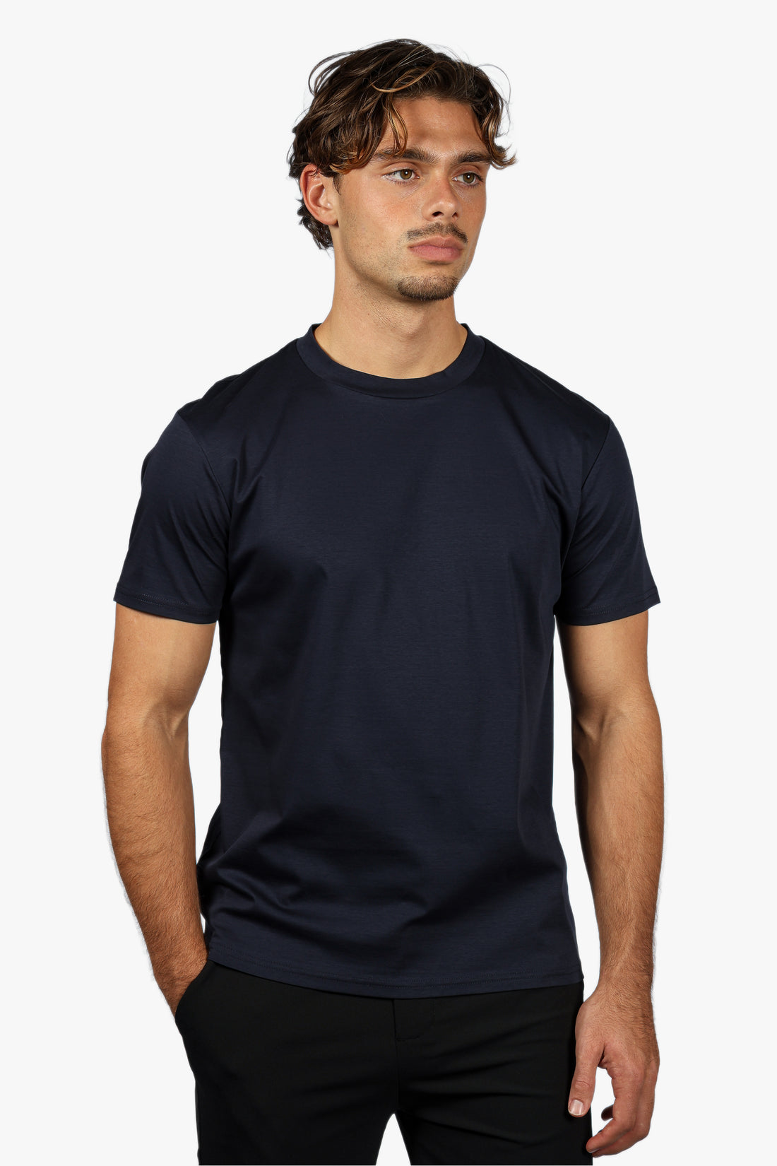 SLIM PREMIUM COTTON TEE - NAVY