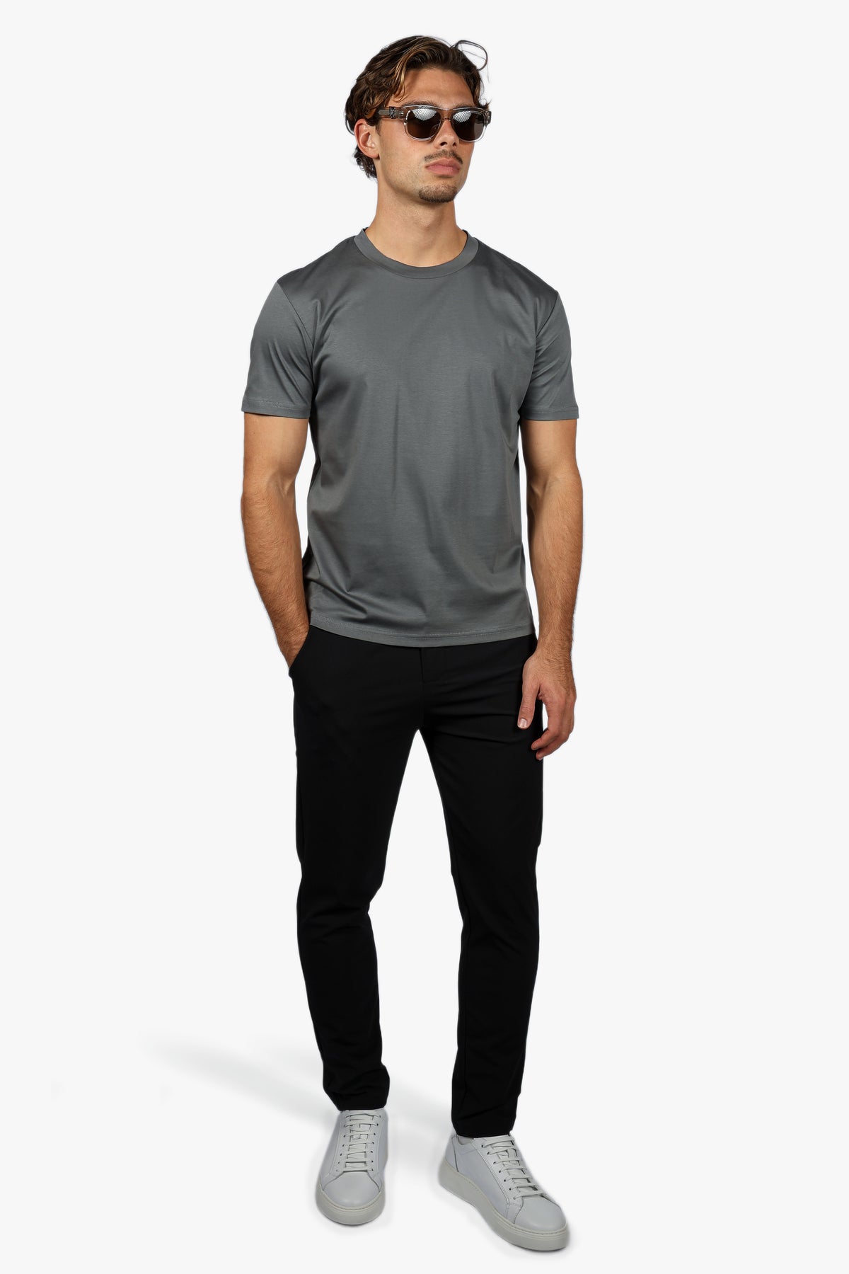 SLIM PREMIUM COTTON TEE - GREY