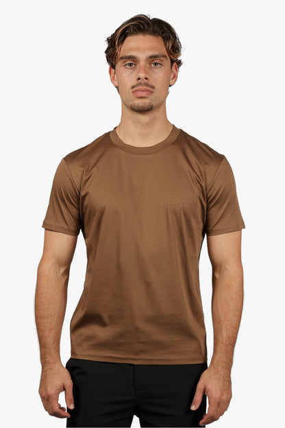 SLIM PREMIUM COTTON TEE - BROWN