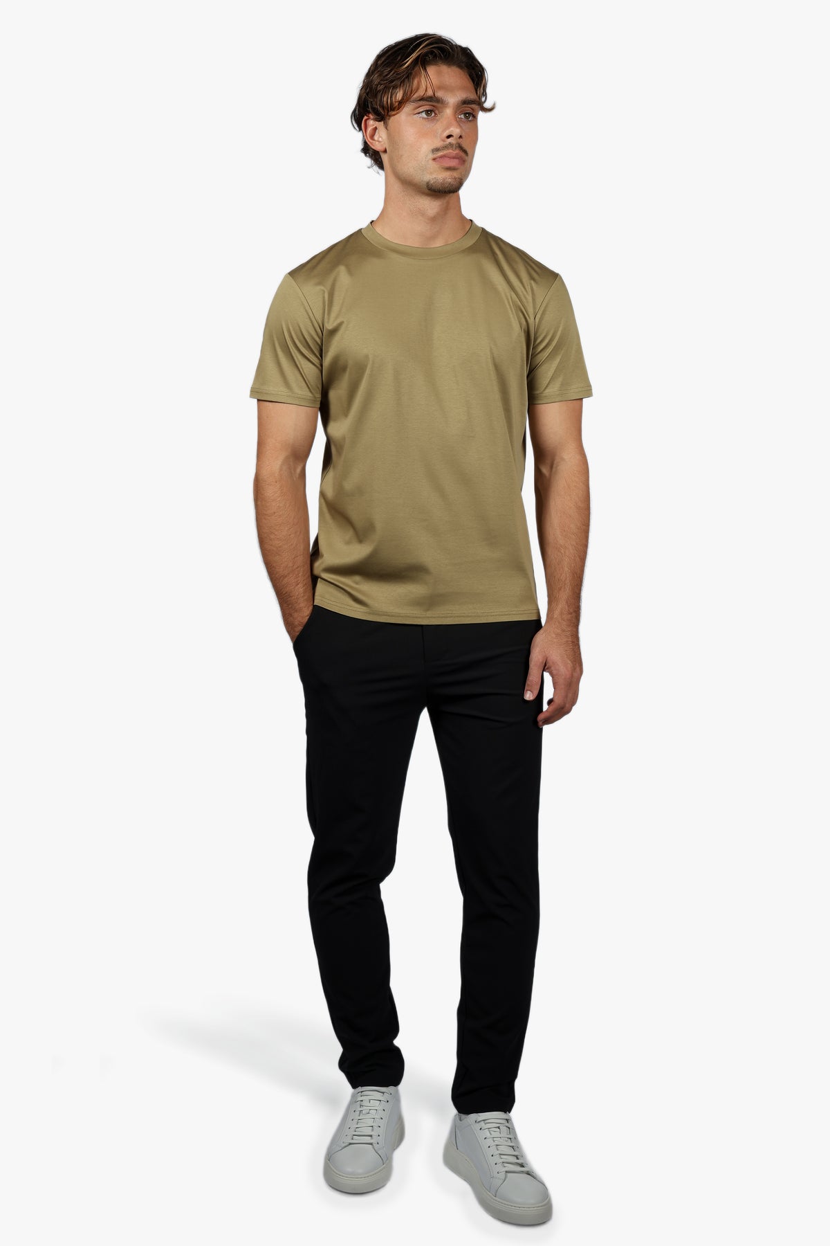 SLIM PREMIUM COTTON TEE - OLIVE GREEN