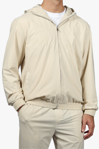HOODED ZIP CASUAL SET - BEIGE