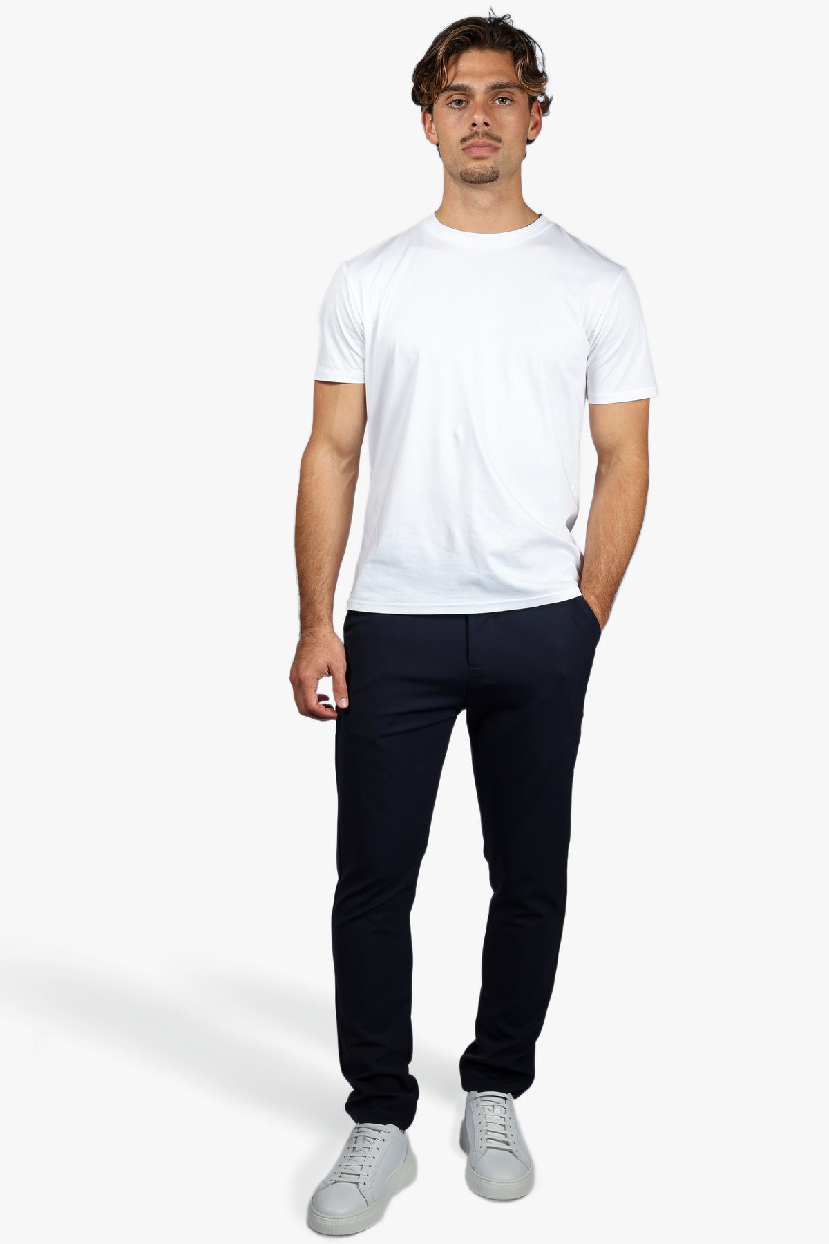 TAILORED STRETCH TROUSERS - NAVY