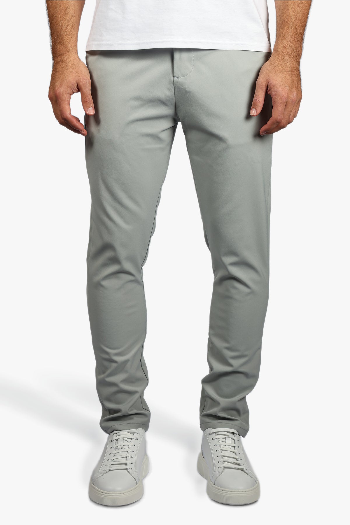 TAILORED STRETCH TROUSERS - LIGHT GREY