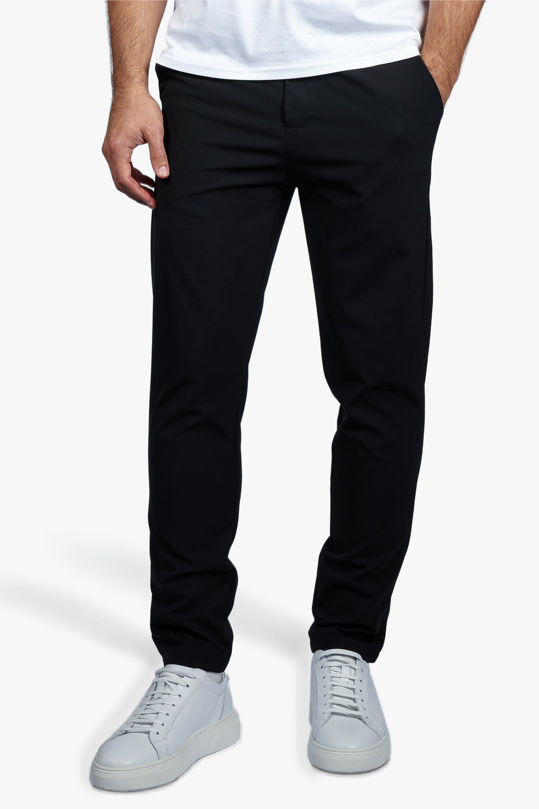 TAILORED STRETCH TROUSERS - BLACK