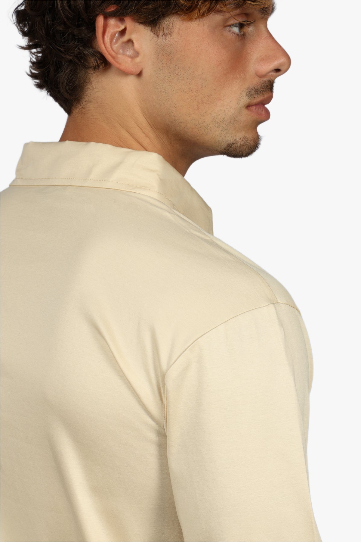LONG SLEEVE POLO - BEIGE