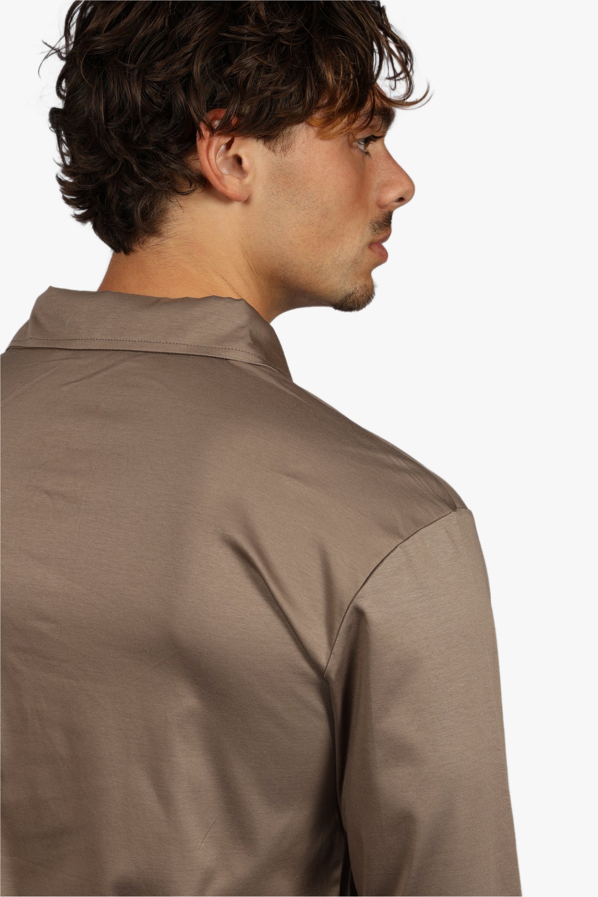 LONG SLEEVE POLO - TAUPE