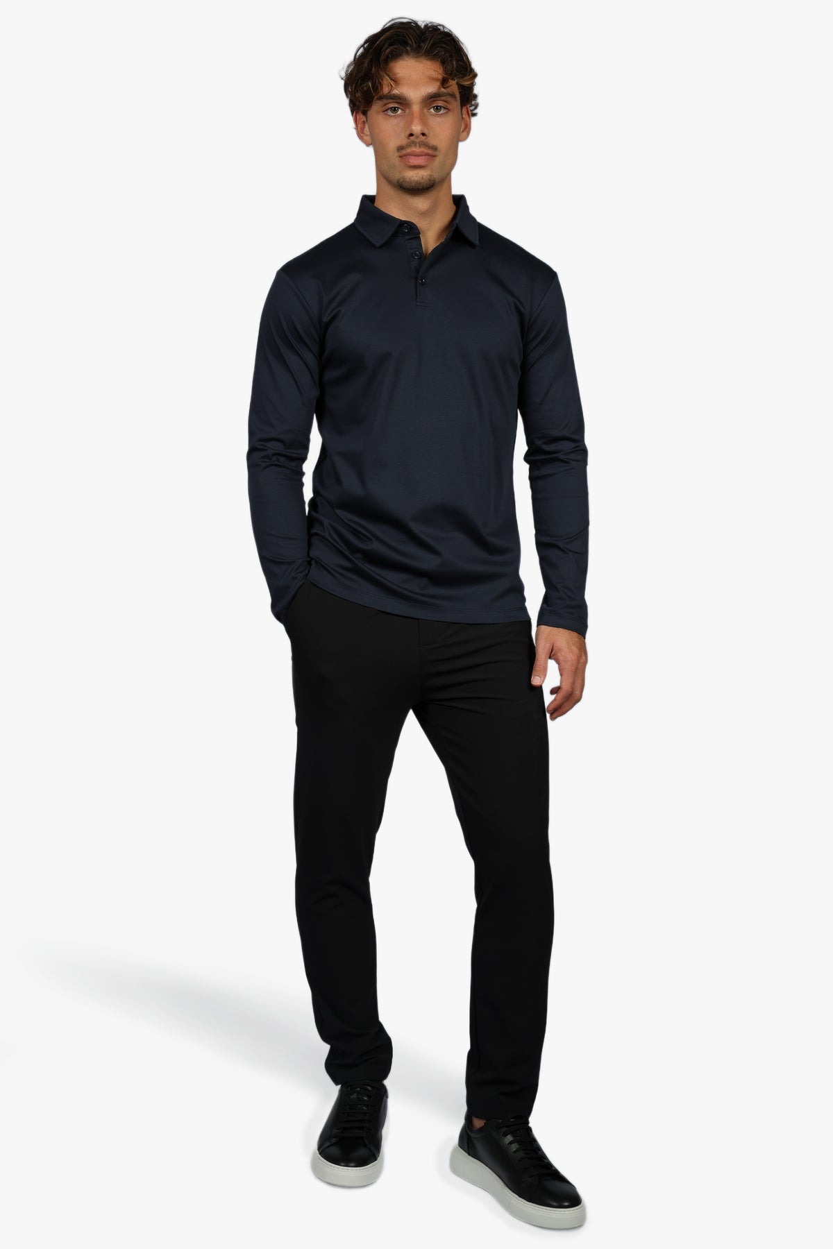 LONG SLEEVE POLO - NAVY