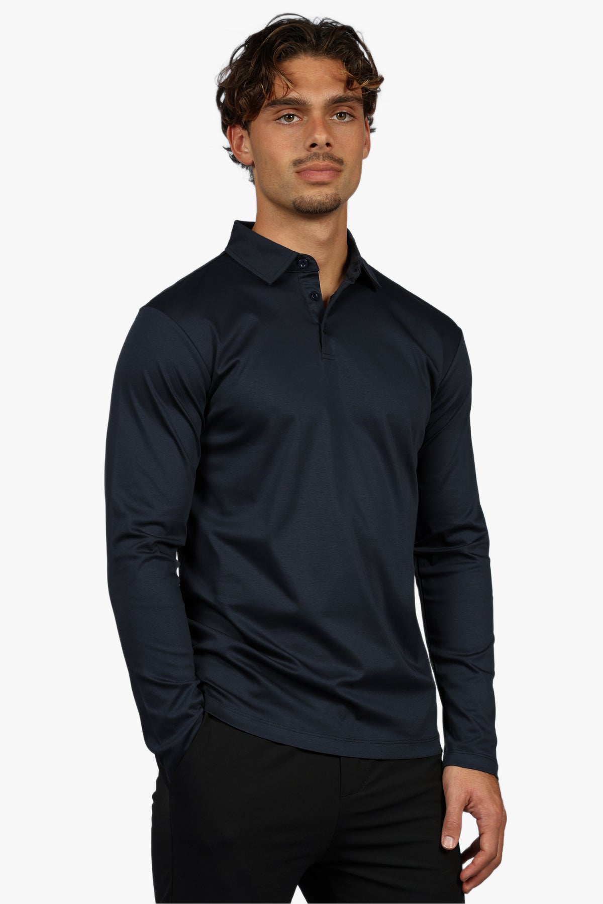 LONG SLEEVE POLO - NAVY