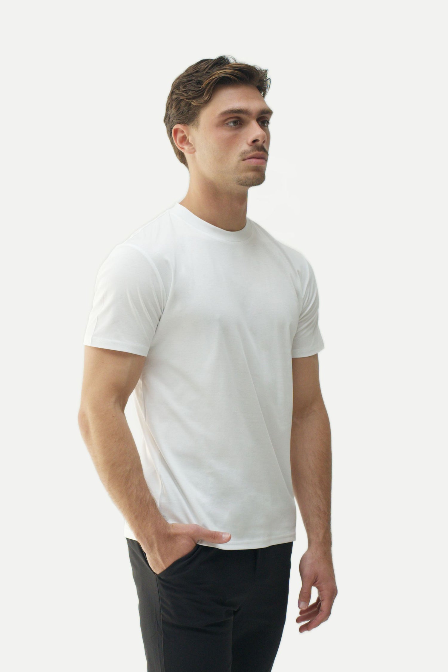 SLIM PREMIUM COTTON TEE - WHITE