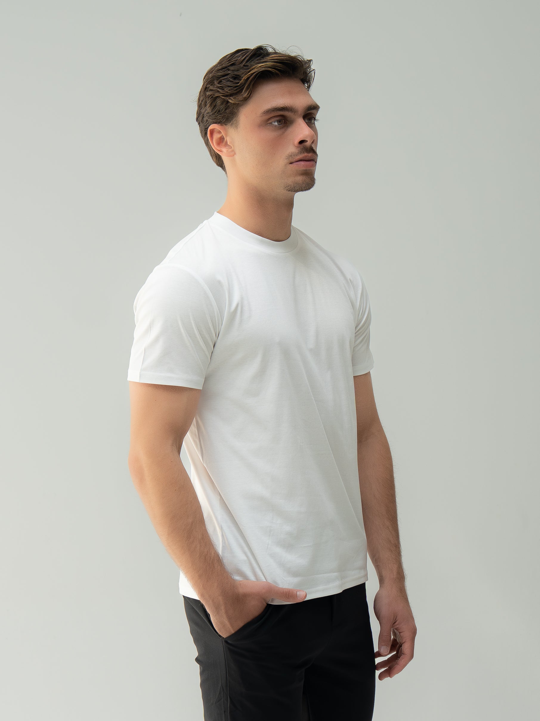 SLIM PREMIUM COTTON TEE - WHITE