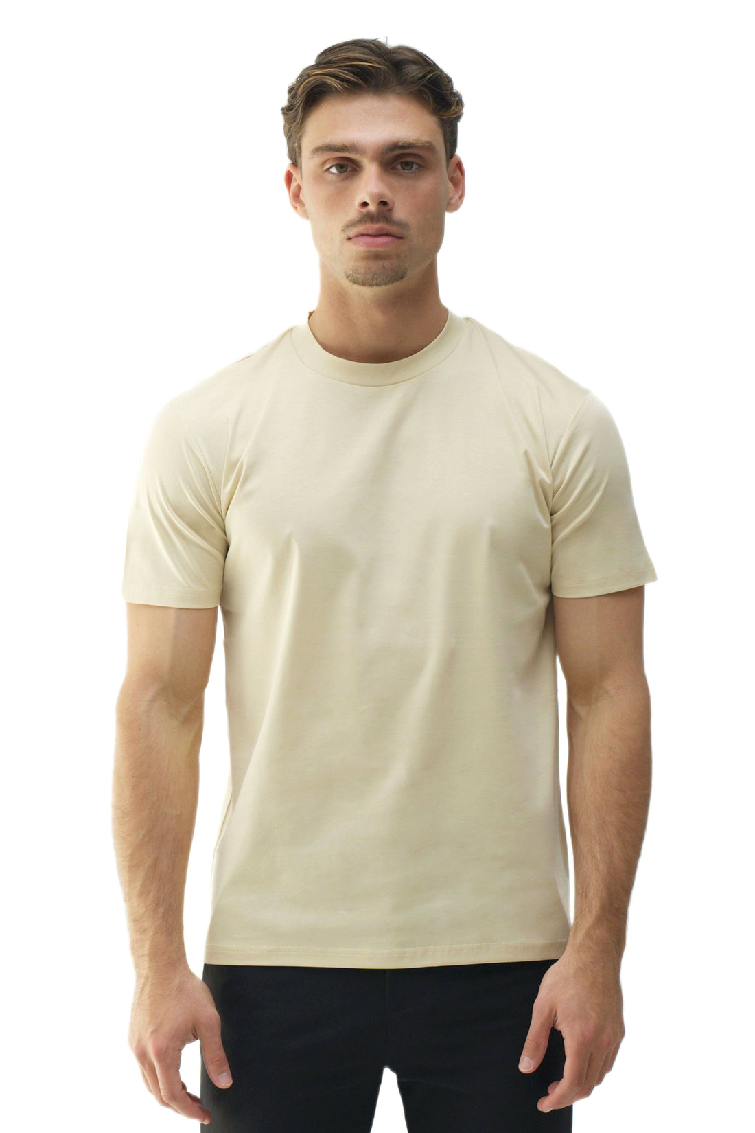 SLIM PREMIUM COTTON TEE - BEIGE