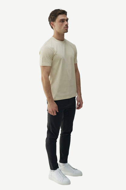 SLIM PREMIUM COTTON TEE - BEIGE