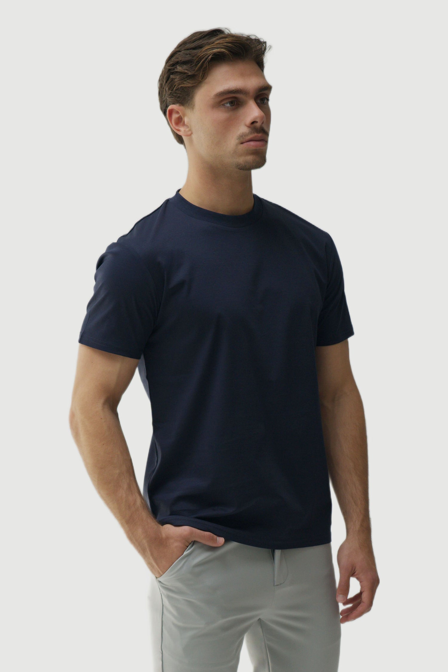 SLIM PREMIUM COTTON TEE - NAVY