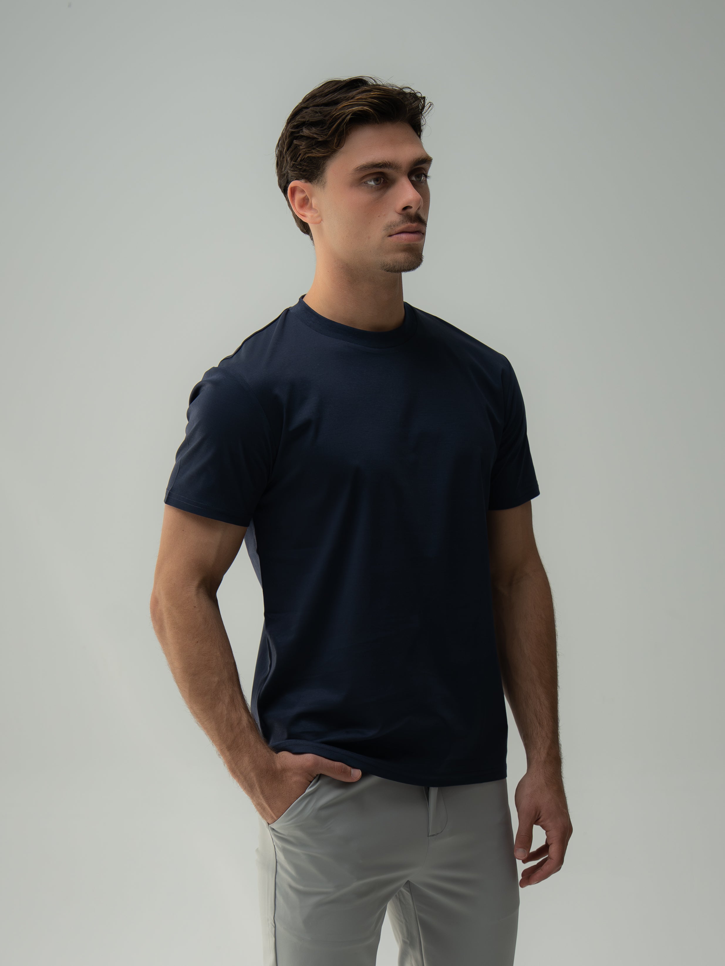SLIM PREMIUM COTTON TEE - NAVY