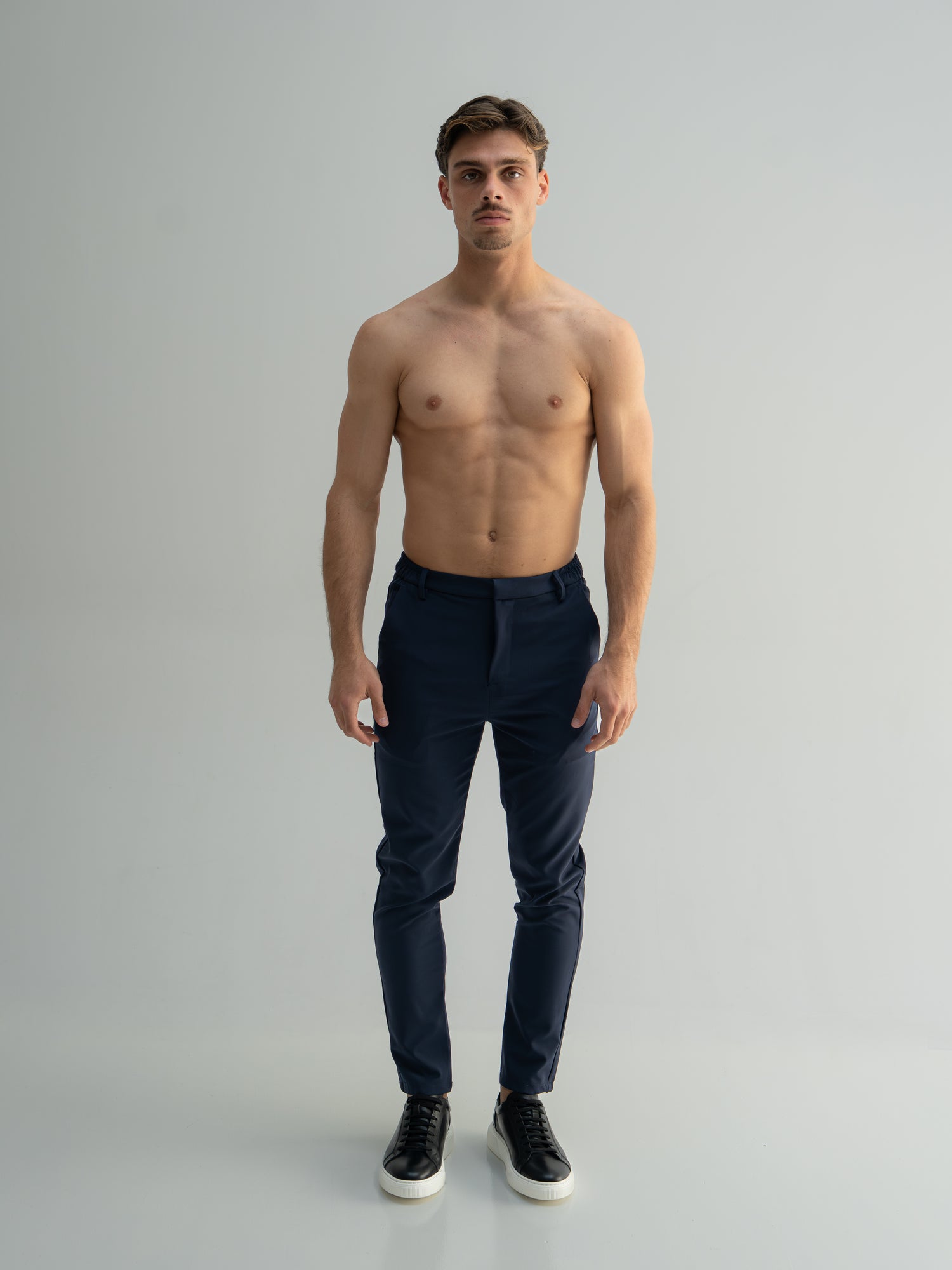 TAILORED STRETCH TROUSERS - NAVY