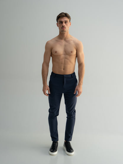 TAILORED STRETCH TROUSERS - NAVY